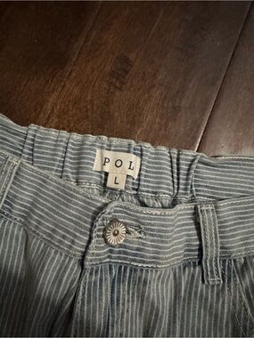 POL Kids Light Blue Striped Cotton Jeans